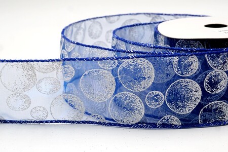 Blue Glitter Ornament Orb Wired Ribbon_KW0457GC-4-151